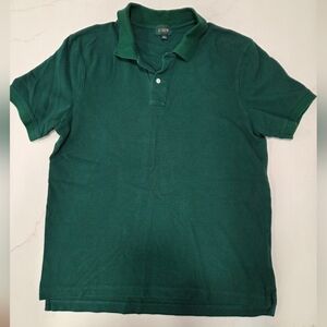 J. Crew Men's Forest Green Short-Sleeve Polo